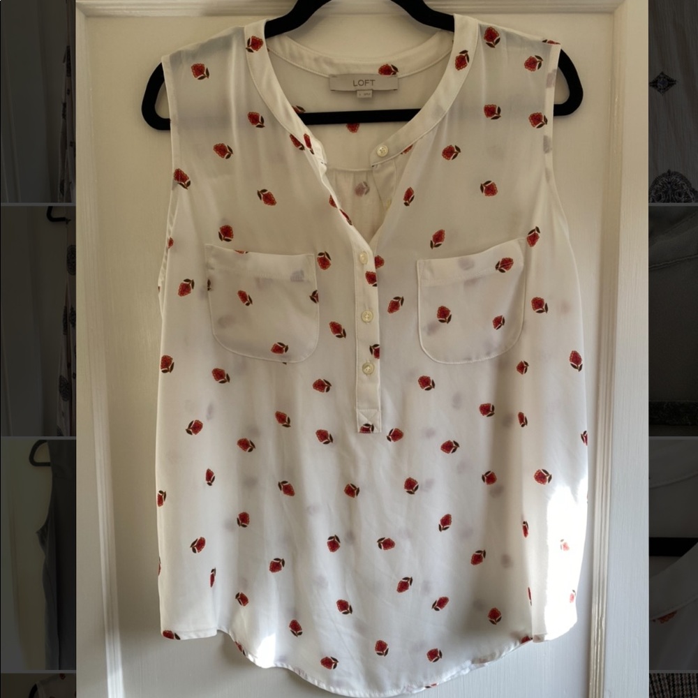 LOFT Fall Floral Sleeveless Blouse - Sz L
